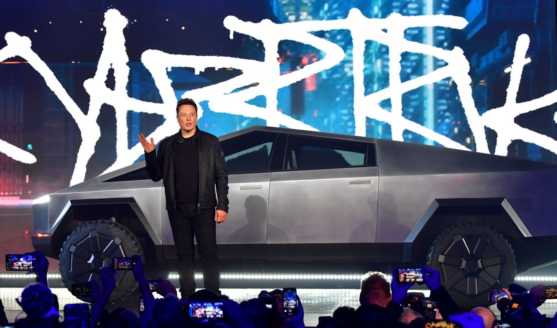 Elon Musk reveals the Cybertruck.