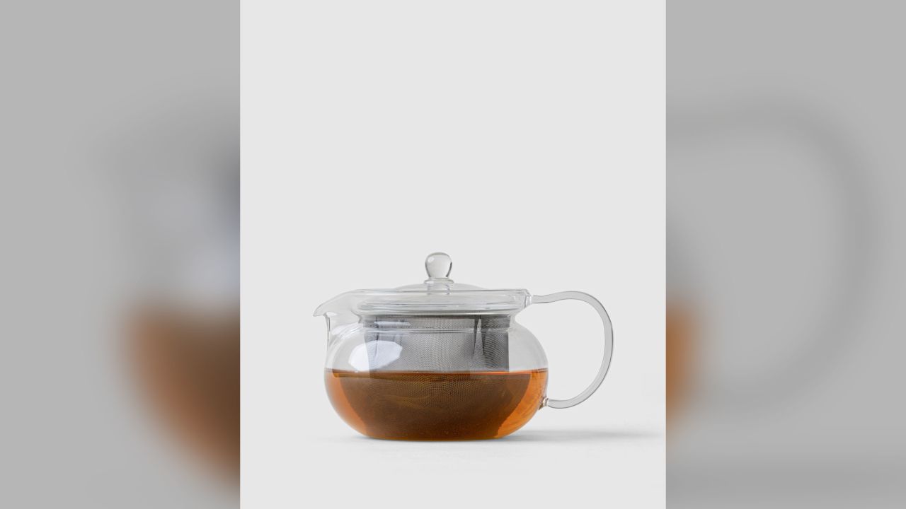 A $25 glass teapot made by Tokyo company Hario.