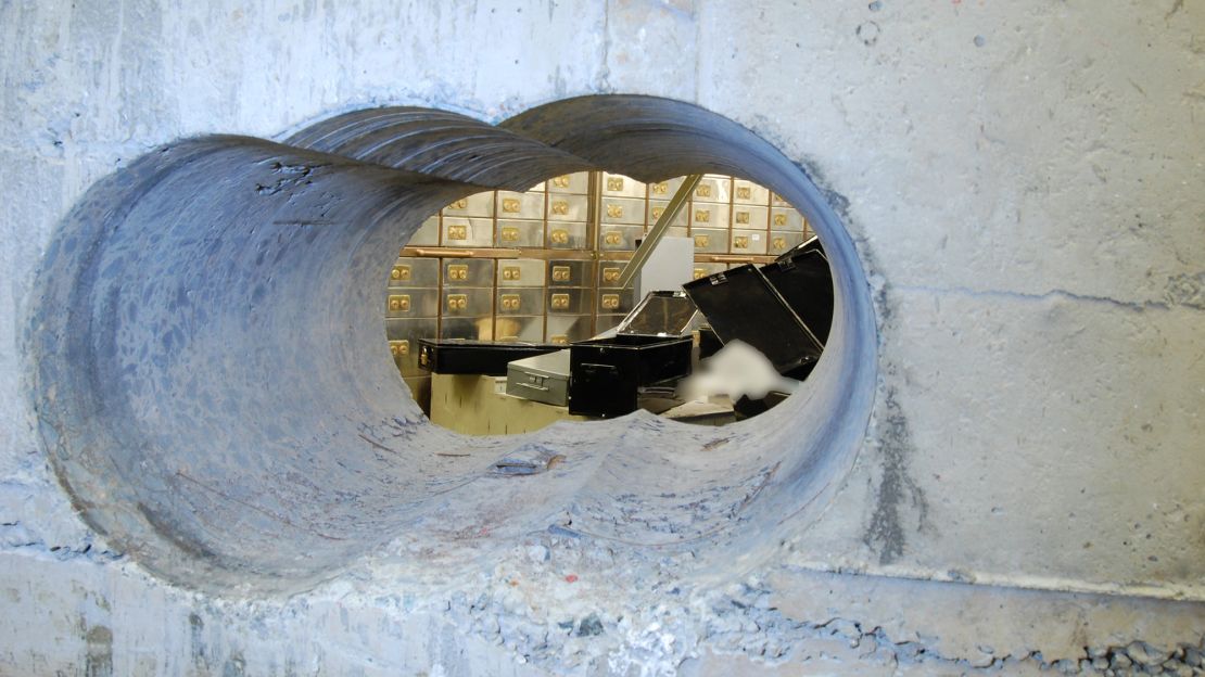 Thieves broke into Hatton Garden Safe Deposit Ltd in London, using a drill to get through the thick wall.
