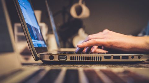 Laptop typing -stock