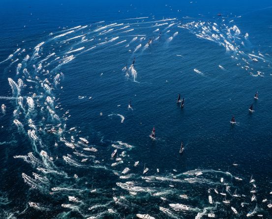 <strong> 19. Craig Greenhill. </strong>The spectator fleet chasing the lead superyachts including Commanche and Wild Oats XI out of Sydney Heads after the Boxing Day start of the famous Sydney-Hobart race.