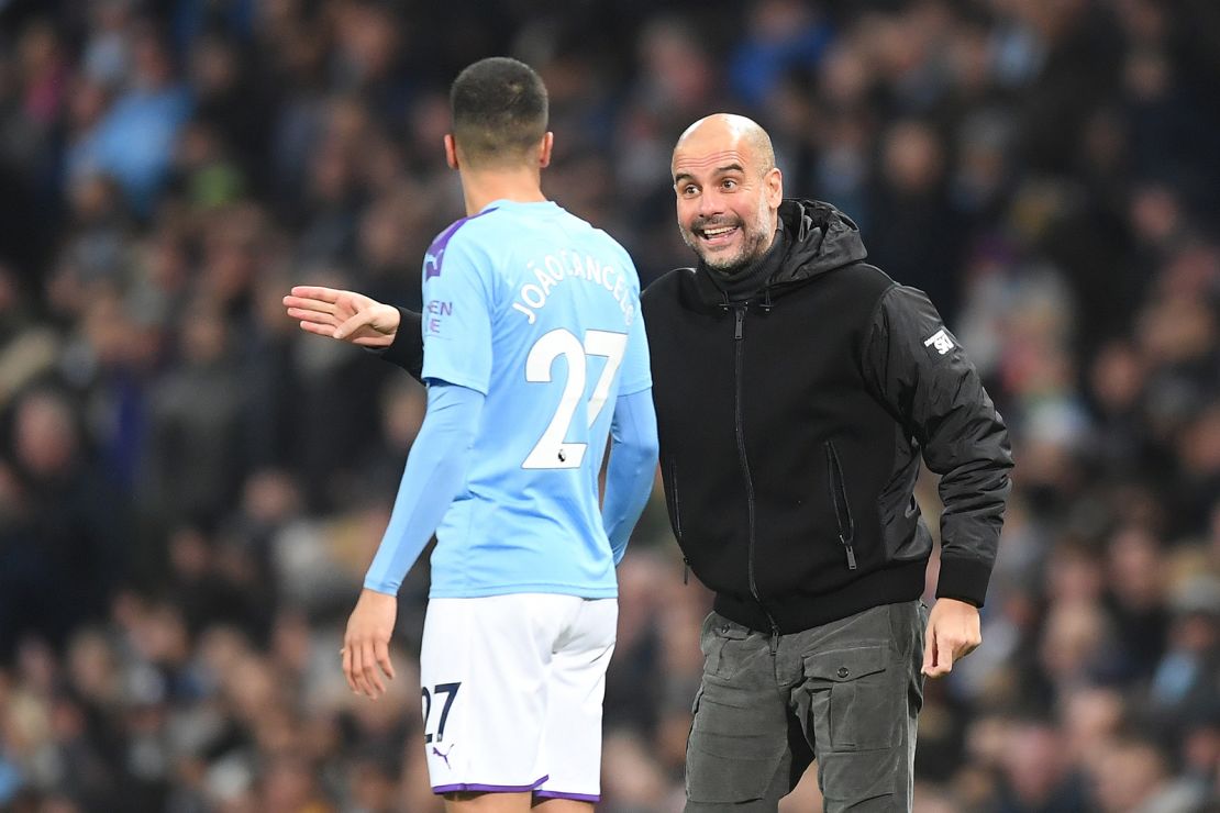 Pep Guardiola, manager of Manchester City, during a Premier League match against Chelsea.