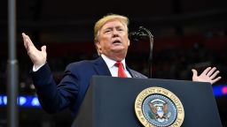 US President Donald Trump speaks during a "Keep America Great" campaign rally at the BB&T Center in Sunrise, Florida on November 26, 2019. (Photo by MANDEL NGAN / AFP) (Photo by MANDEL NGAN/AFP via Getty Images)