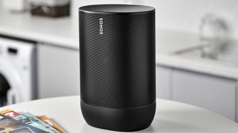 A Sonos Move battery-powered Bluetooth smart speaker, taken on September 26, 2019.
