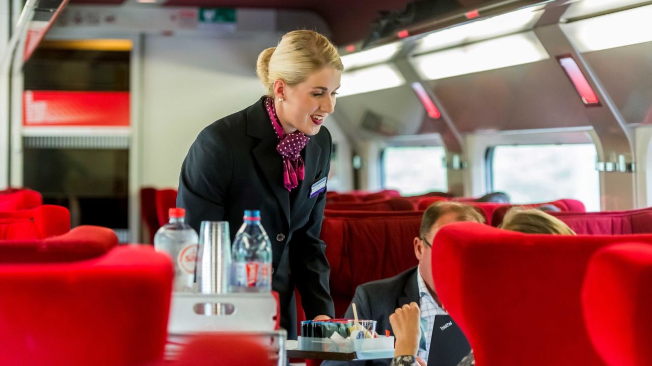 <strong>On board experience:</strong> It's easier to get up and about on a train, and there's generally more food options for economy passengers. 