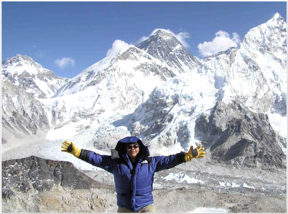 EcoLoo co-founder Zuraina Zaharin in the Himalayas in the early 2000s. Not pictured: the dubious toilet facilities.