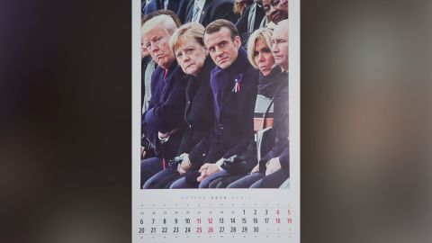 The calendar's intended message appears to be that Putin is no longer isolated despite continuing international sanctions against Russia.