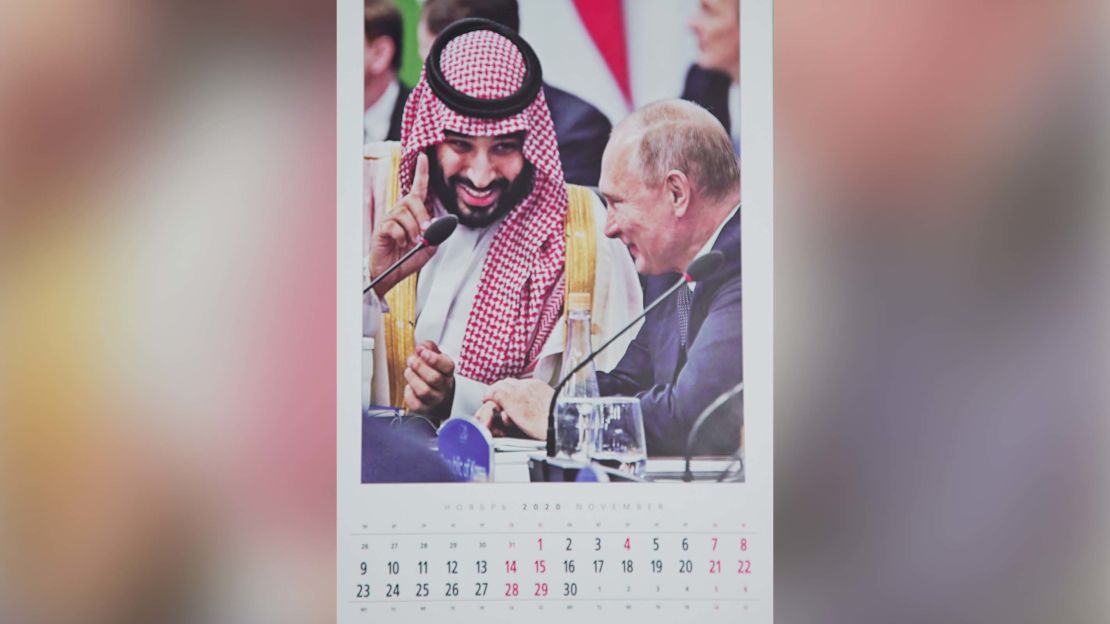 The calendars highlight Putin's high-profile Russian diplomatic successes of the year, particularly in the Middle East.