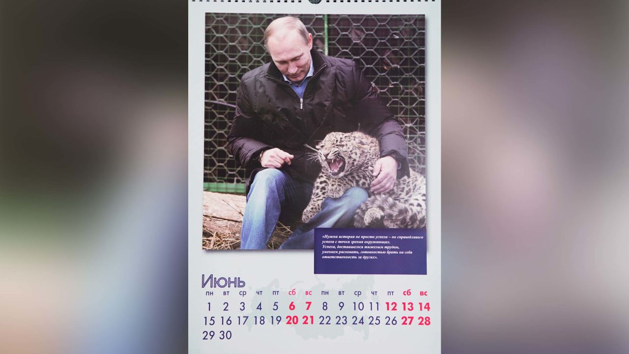 Putin 2020 calendars appear to portray a kinder, gentler Kremlin leader