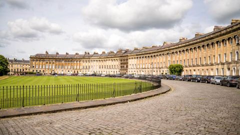 The Royal Crescent's sweep of 30 terraced houses was built in the 18th century.