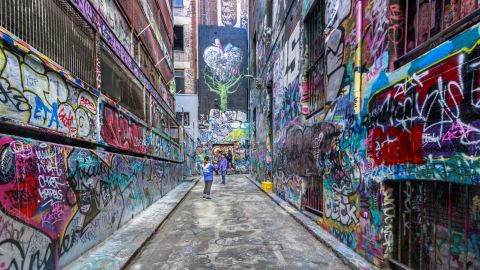 Hosier Lane is at the epicenter of Melbourne's art scene.