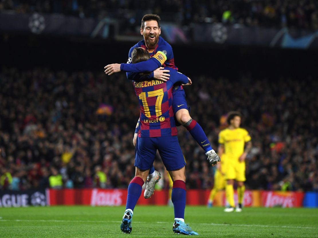 Lionel Messi makes his 700th appearance for Barcelona in the 3-1 win over Borussia Dortmund.