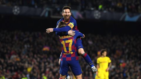 Lionel Messi makes his 700th appearance for Barcelona in the 3-1 win over Borussia Dortmund.