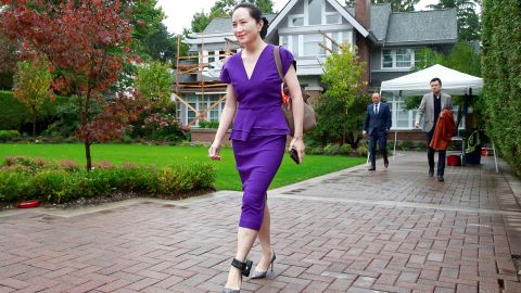 Huawei Chief Financial Officer, Meng Wanzhou, leaves her Vancouver home to appear in British Columbia Supreme Court on September 23, 2019.