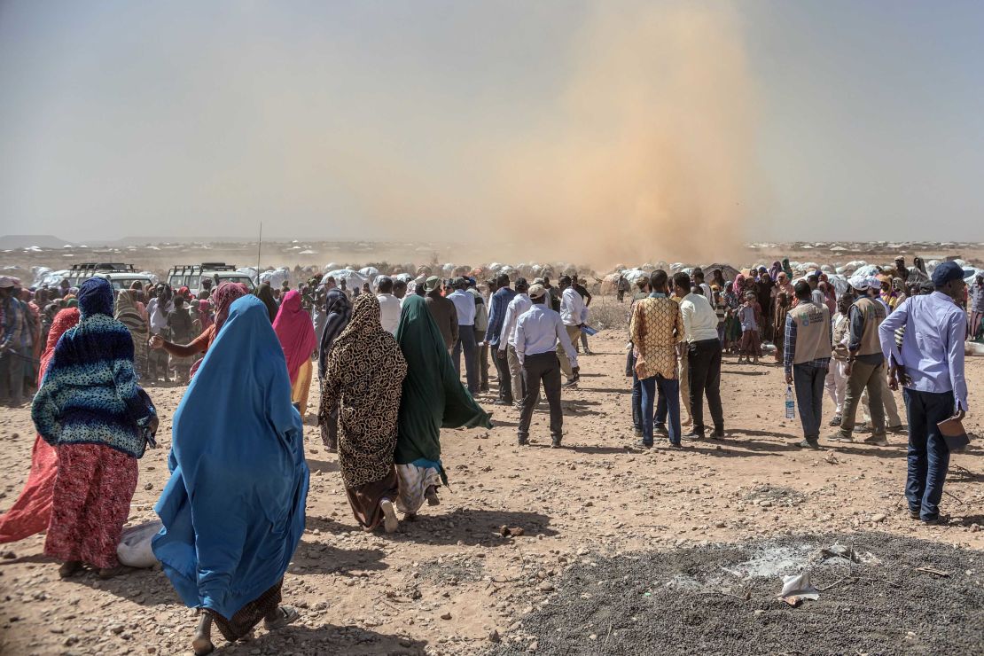 Internally-displaced people pictured in Sudan.