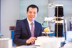 William Chen, professor of food science and technology at Singapore's Nanyang Technological University, is developing biodegradable plastics using soybean waste.