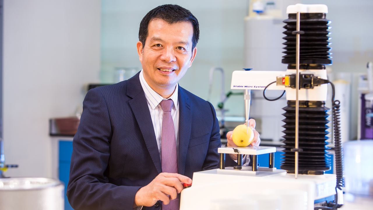 William Chen, professor of food science and technology at Singapore's Nanyang Technological University, is developing biodegradable plastics using soybean waste.