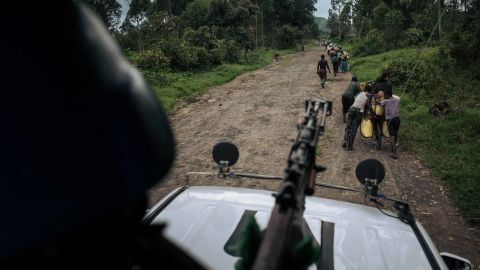 A UN peacekeeper patrols in DRC's North Kivu province, where many armed groups operate and regularly attack villages.