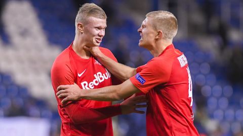 Salzburg's Erling Braut Haland scored again in the Austrian team's decisive win over Genk in the Champions League group stage on Wednesday night.