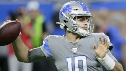 Detroit Lions quarterback David Blough throws during the first half of an NFL football game against the Chicago Bears, Thursday, Nov. 28, 2019, in Detroit. (AP Photo/Duane Burleson)