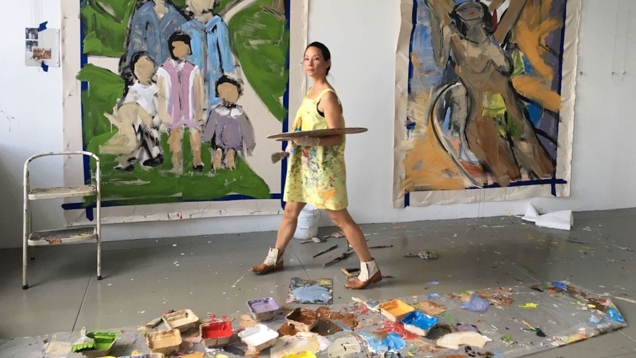 Lucy Liu is shown here in her studio. 