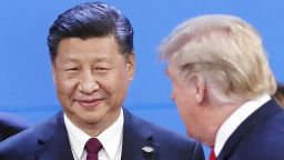 Chinese President Xi Jinping (facing camera) and his US counterpart Donald Trump are pictured at a Group of 20 summit in Buenos Aires on Nov. 30, 2018.