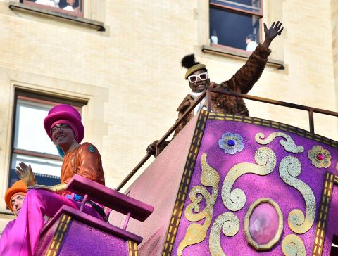 Entertainer Billy Porter rides one of the floats.