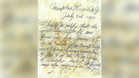 A closer view of the  letter found during renovations.