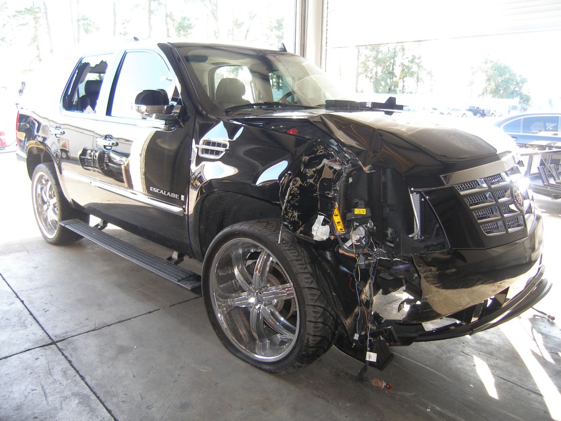 Tiger Woods crashed his SUV into a fire hydrant and a tree near his Florida home on November 27 2009.