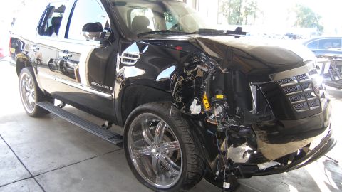 Tiger Woods crashed his SUV into a fire hydrant and a tree near his Florida home on November 27 2009.