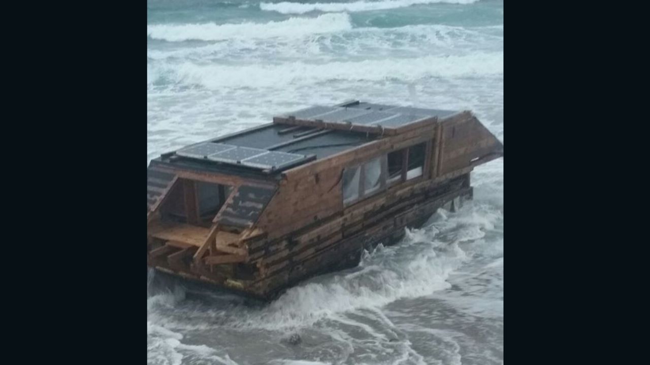 The boat washed up on a beach near the Mullet peninsula, Ireland, in November 2016. 