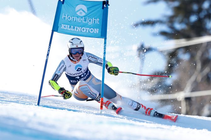 Thea Louise Stjernesund of Norway competes during the Audi FIS Alpine Ski World Cup Women's Giant Slalom on November 30.