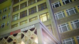 01 December 2019, Berlin: The entrance to the Stasi Museum in House 1 of the former headquarters of the Ministry for State Security of the former German Democratic Republic (GDR) is illuminated in the evening. Burglars have stolen orders and jewellery from the Stasi Museum in Berlin. (to dpa "Burglary in Berlin Stasi Museum: Jewellery and Orders stolen") Photo: Gregor Fischer/dpa (Photo by Gregor Fischer/picture alliance via Getty Images)