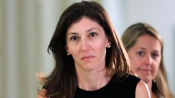 Former FBI lawyer Lisa Page leaves following an interview with lawmakers behind closed doors on Capitol Hill in Washington, July 2018.