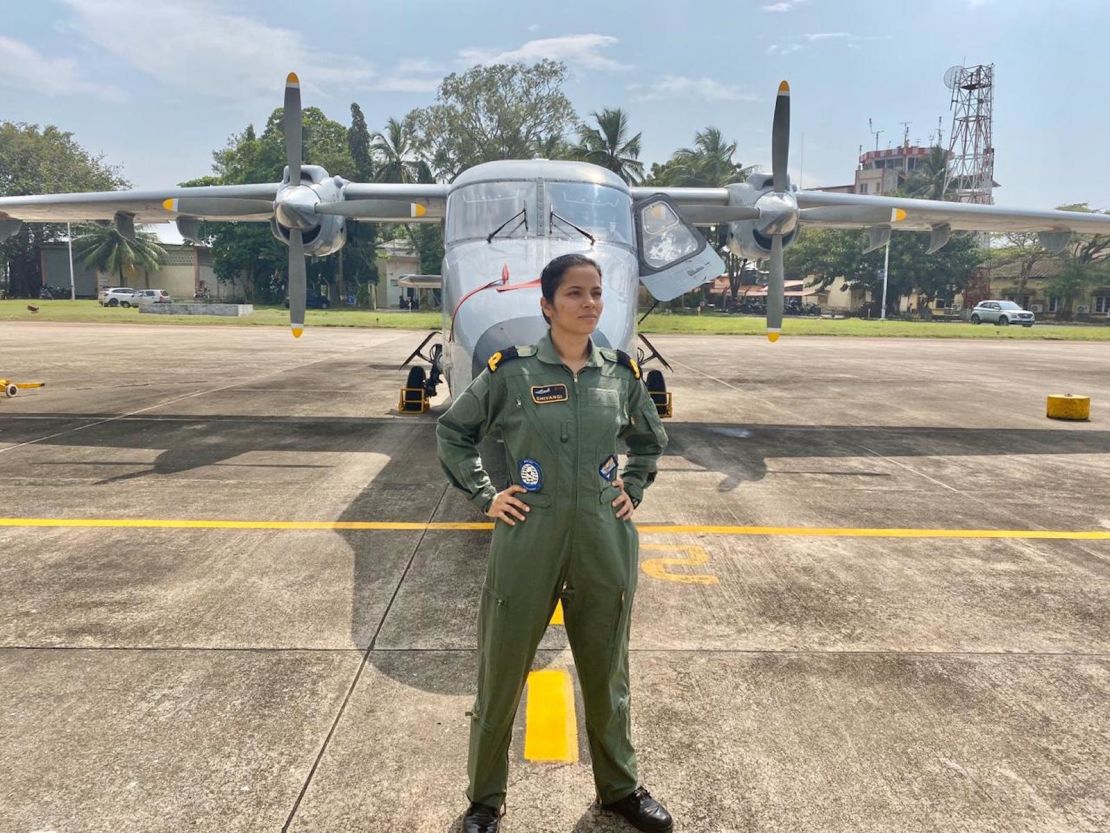 Sub Lieutenant Shivangi is India's first woman navy pilot.