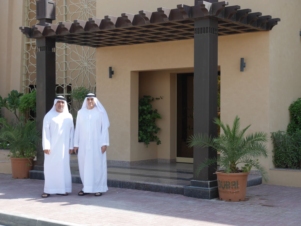 DCH director Mohamed Al Bulooshi (l) & director eneral Ali Redha outside the hospital.  <br /><br />"Camels will always be a part of our heritage and we must do everything to preserve their futures," says Redha.