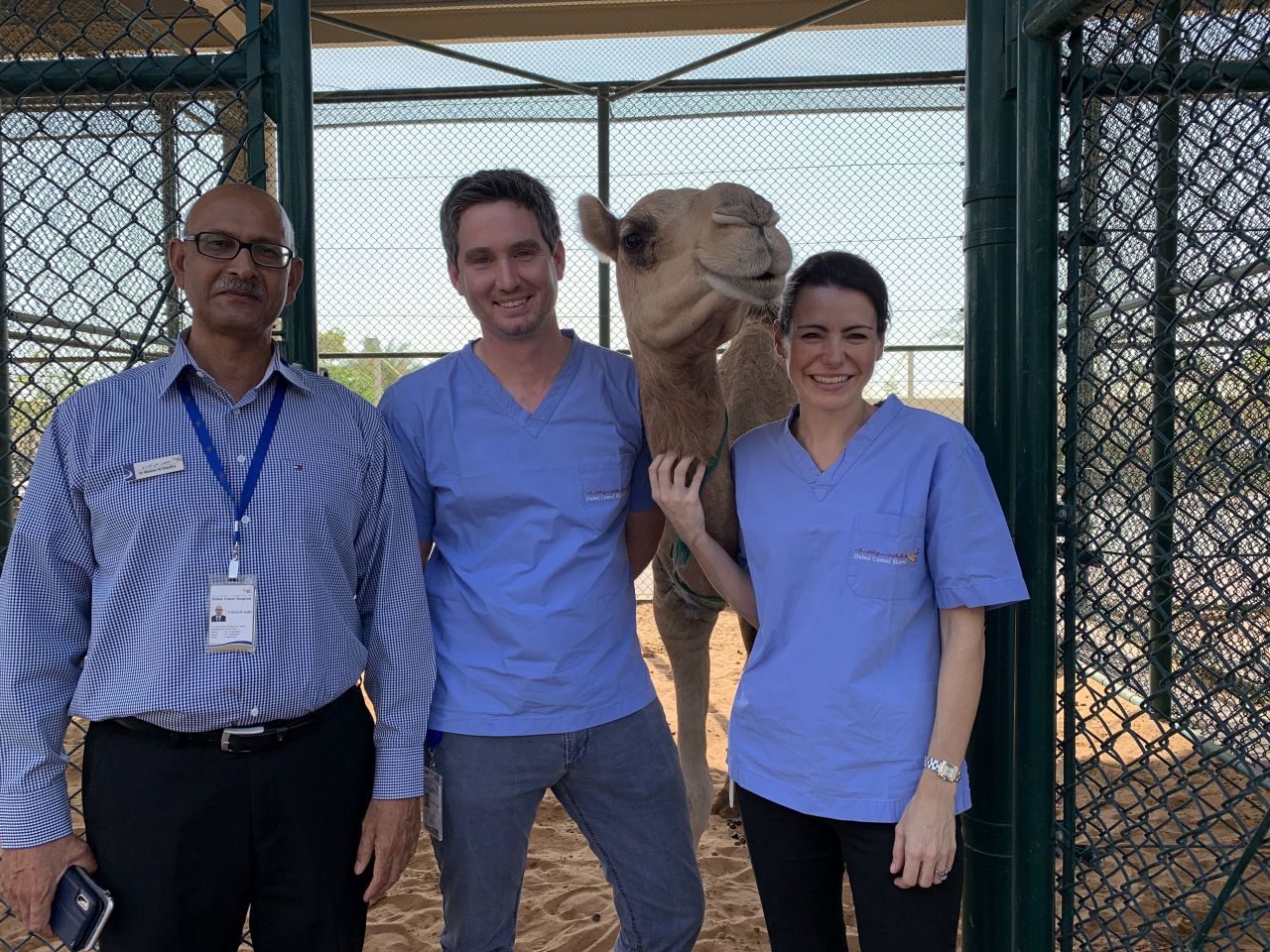 Dr Mansoor Ali Chaudhry, Dr Matthew De Bont, and Dr Claire Booth with a DCH patient. 