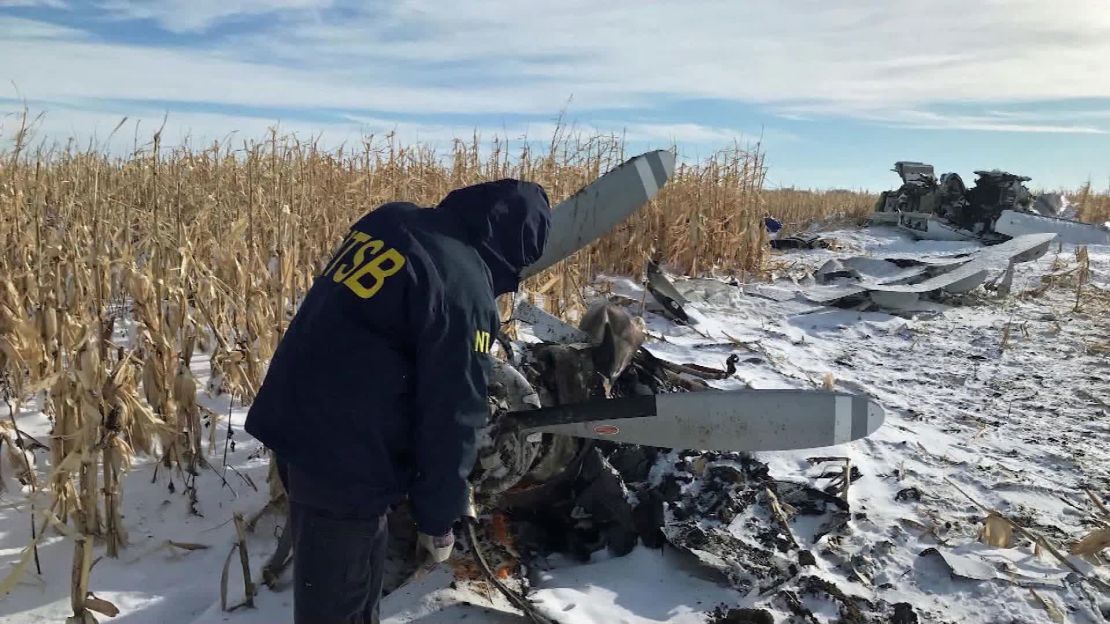 Investigators arrived at the Chamberlain, South Dakota, crash site on Monday, December 2, 2019.