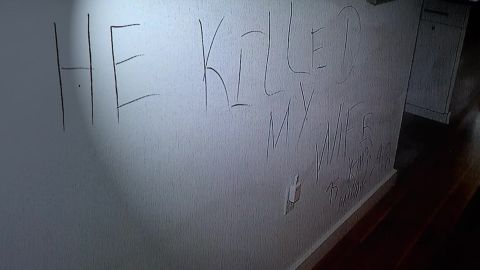 Jurors saw what officers found on the walls of the crime scene
