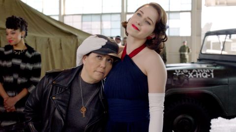 Alex Borstein and Rachel Brosnahan in 'The Marvelous Mrs. Maisel'