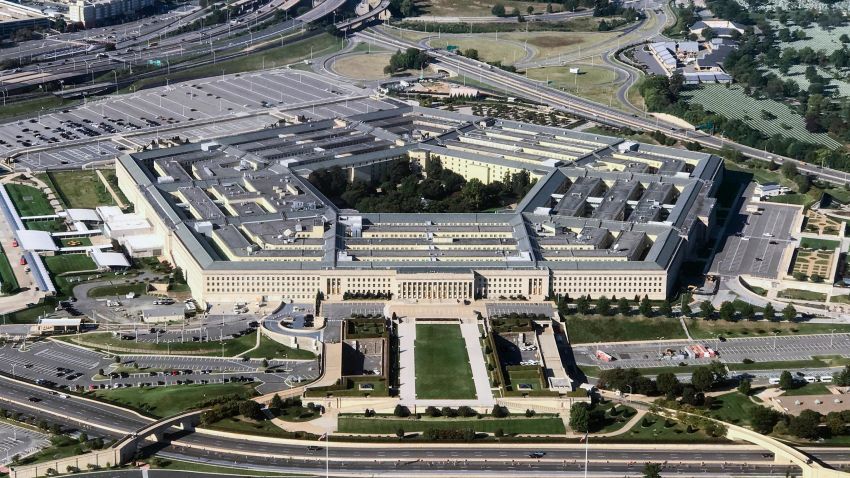 Aerial view of the Pentagon building photographed on September 24, 2017.