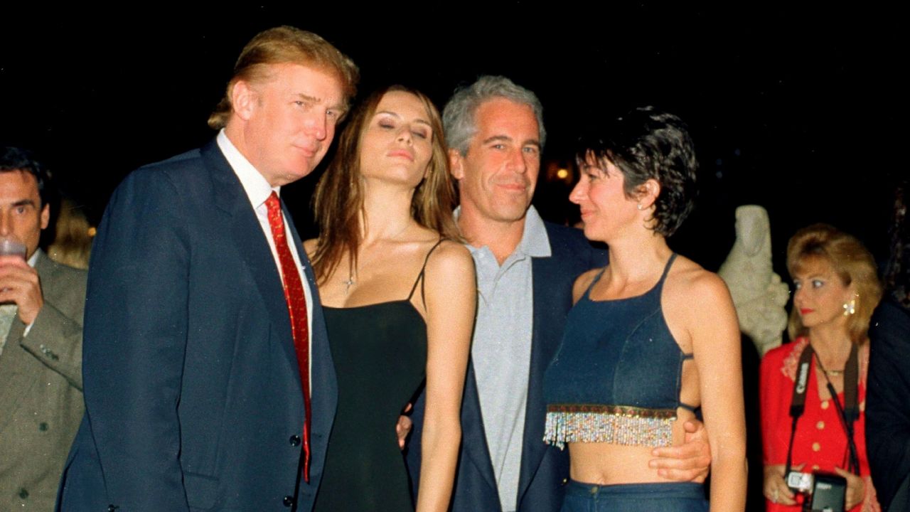 US President Donald Trump was pictured with Melania Trump, Jeffrey Epstein and Ghislaine Maxwell on February 12, 2000.