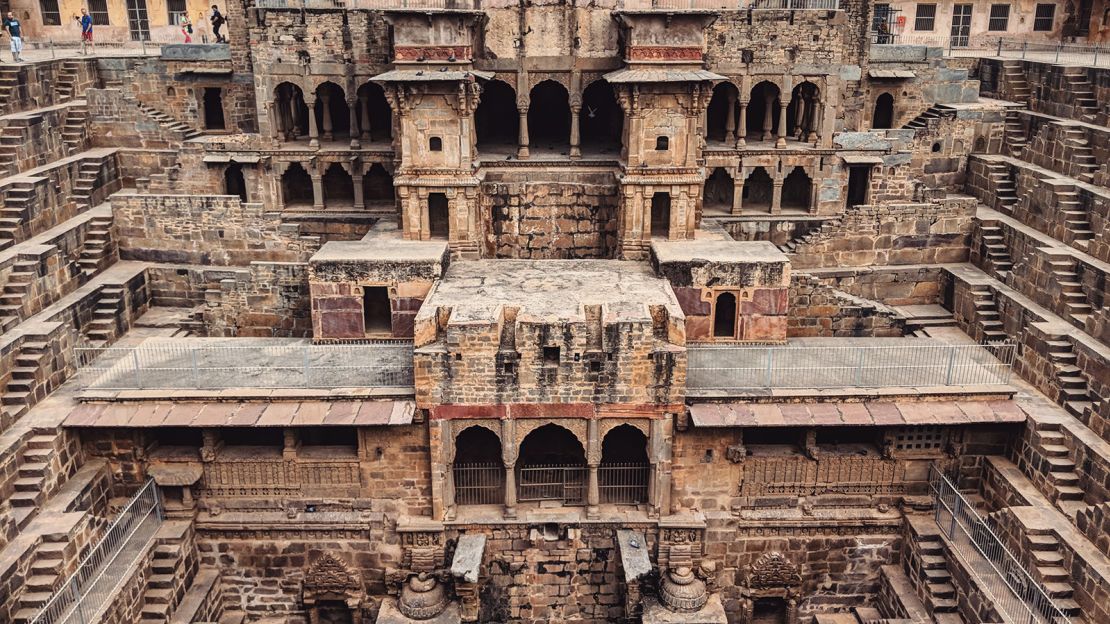 The 13-story Chand Baori is one of India's grandest architectural structures.