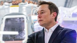 SpaceX founder Elon Musk addresses members of the media during a press conference announcing new developments of the Crew Dragon reusable spacecraft, at SpaceX headquarters in Hawthorne, California on October 10, 2019.