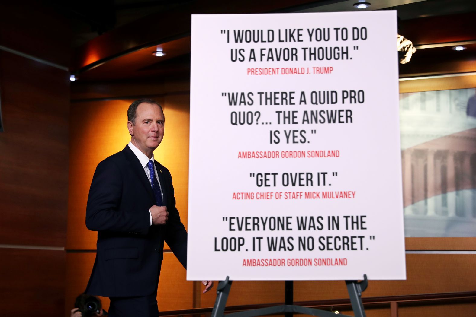 Schiff holds a news conference shortly after the release of the committee's Trump-Ukraine Impeachment Inquiry Report on December 3. The report says the committee's investigation "uncovered a months-long effort by President Trump to use the powers of his office to solicit foreign interference on his behalf in the 2020 election."