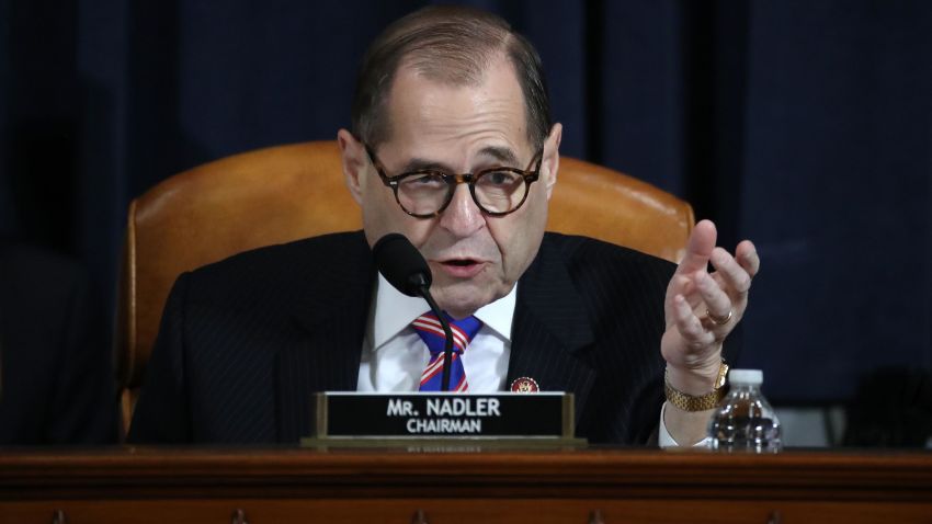 House Judiciary Committee Chairman Jerrold Nadler (D-NY) speaks during testimony by constitutional scholars before the House Judiciary Committee in the Longworth House Office Building on Capitol Hill December 4, 2019 in Washington, DC.