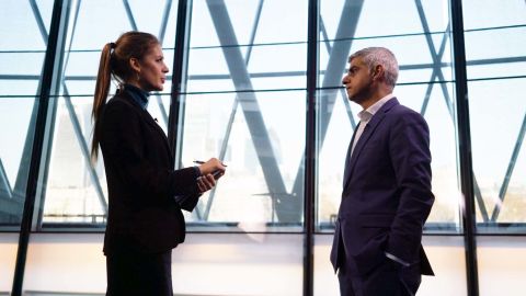 Sadiq Khan spoke to CNN at London's City Hall