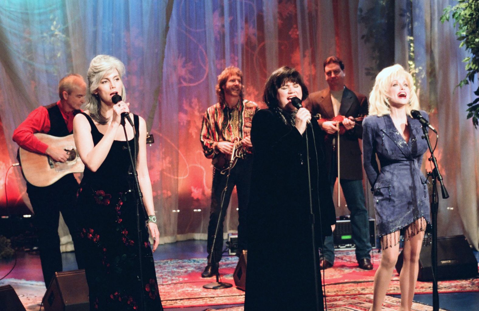 The super-group of (left to right) Emmylou Harris, Linda Ronstadt and Dolly Parton reunited for a second album, aptly titled "Trio II," in 1999. Here, the three singers perform on "The Tonight Show with Jay Leno."