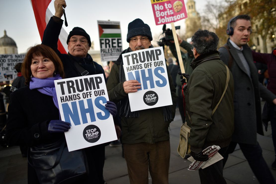 Protesters demonstrate in Trafalgar Square this week.