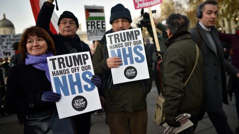 Protesters demonstrate in Trafalgar Square this week.